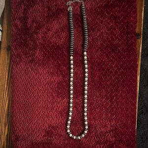 Elegant Black and Silver Beaded Necklace